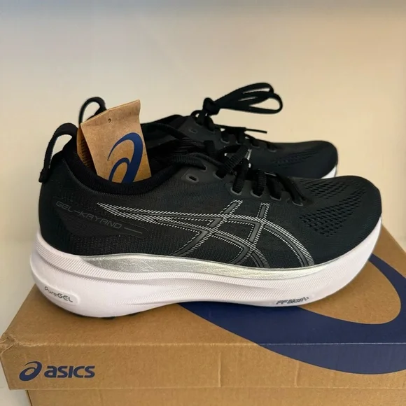 ASICS Women’s Size 8 Gel Kayano 31 Sneaker in Black Pure Silver White - Picture 1 of 8